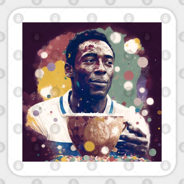 Pele holding the World Cup Sticker by yellowveggiez